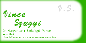 vince szugyi business card